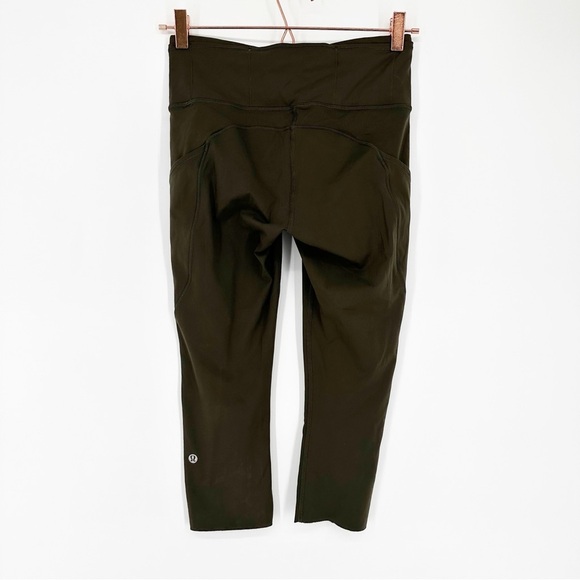 Lululemon Fast & Free Crop *Nulux 19" Reflective Dark Olive Crop Leggings - Picture 3 of 5
